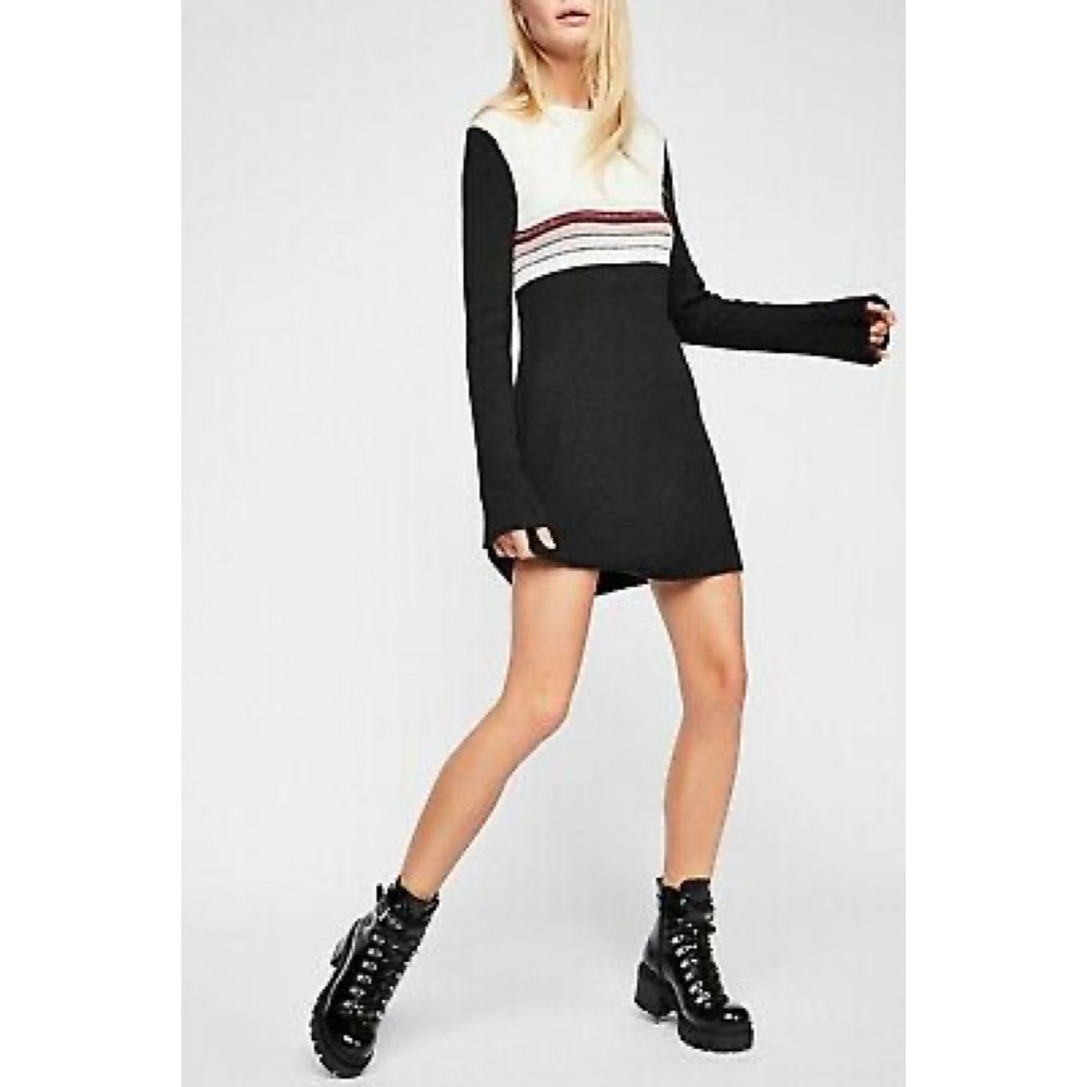 Free People Striped Color Block Sweater Dress